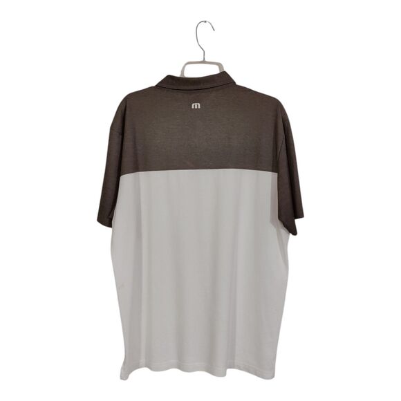 Travis Mathew Men's XL Golf Polo Shirt Embroidered Logo White/Gray athletic - Picture 2 of 9